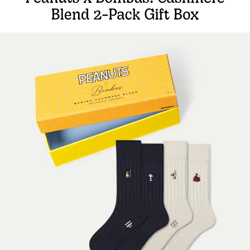 Bombas Men's Cashmere Blend Socks 2-Pack - Navy and Cream Peanuts brand new